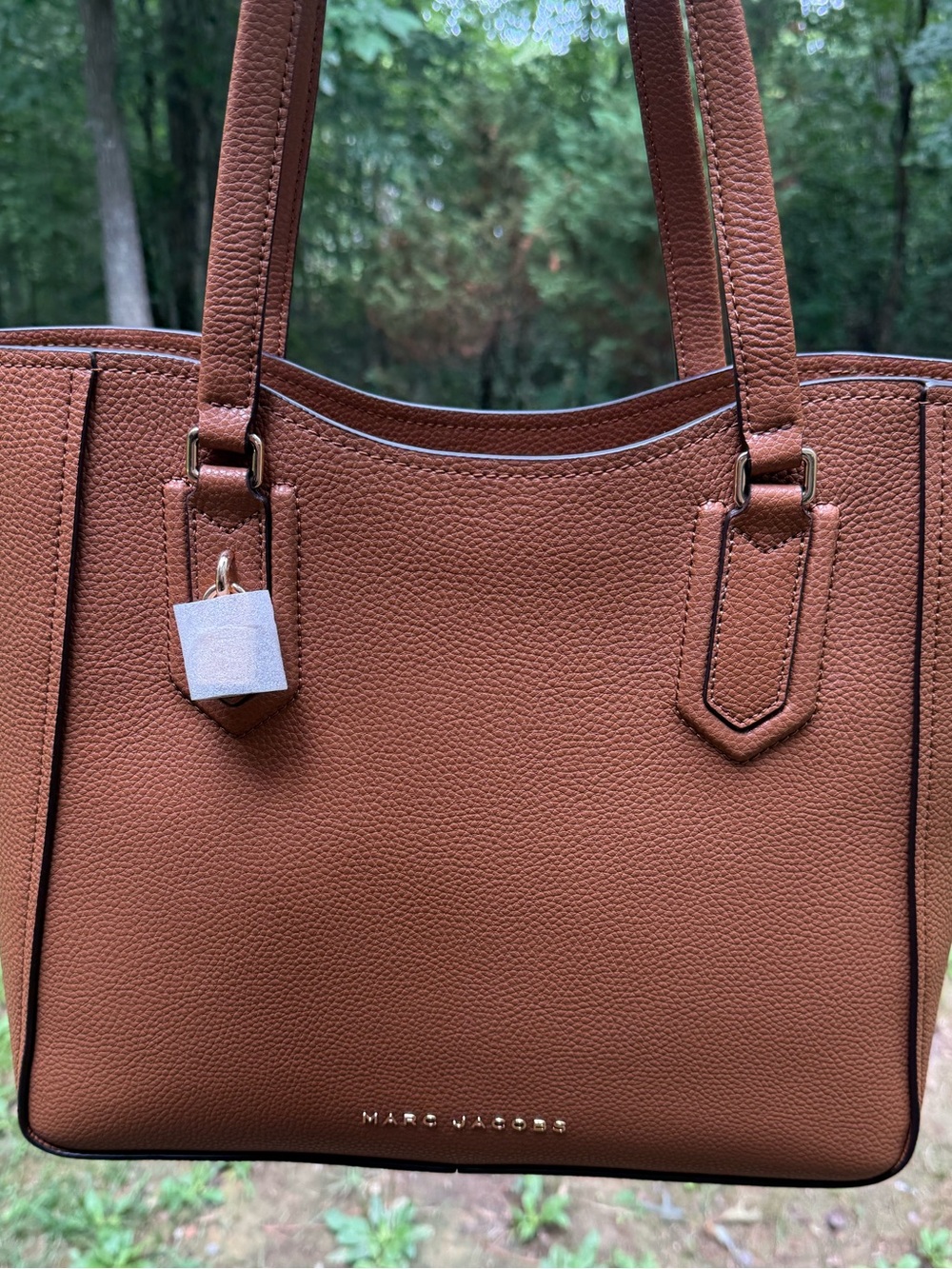 Marc Jacobs brown Pebbled Leather Tote with Gold Hardware